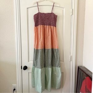 Loft Outlet Floral Tiered Smocked Bust Maxi Dress Size XL